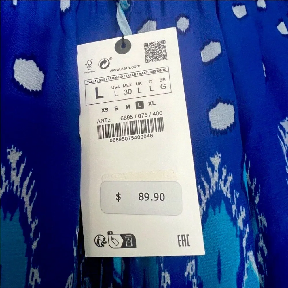 Zara long printed beaded skirt & Top Coord SET